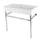 Kingston Brass 39 Porcelain Console Sink with Stainless Steel Legs, WhitePolished Nickel VPB3917H6ST - alternate 1